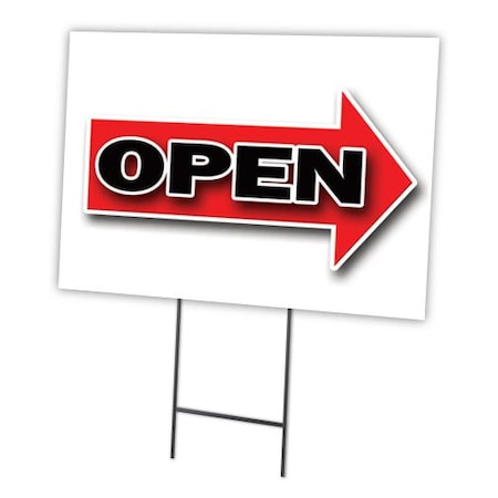 Signmission Giant Right Open Arrow Yard & Stake outdoor plastic coroplast window, C-1216 Giant Right Open Arrow C-1216 Giant Right Open Arrow